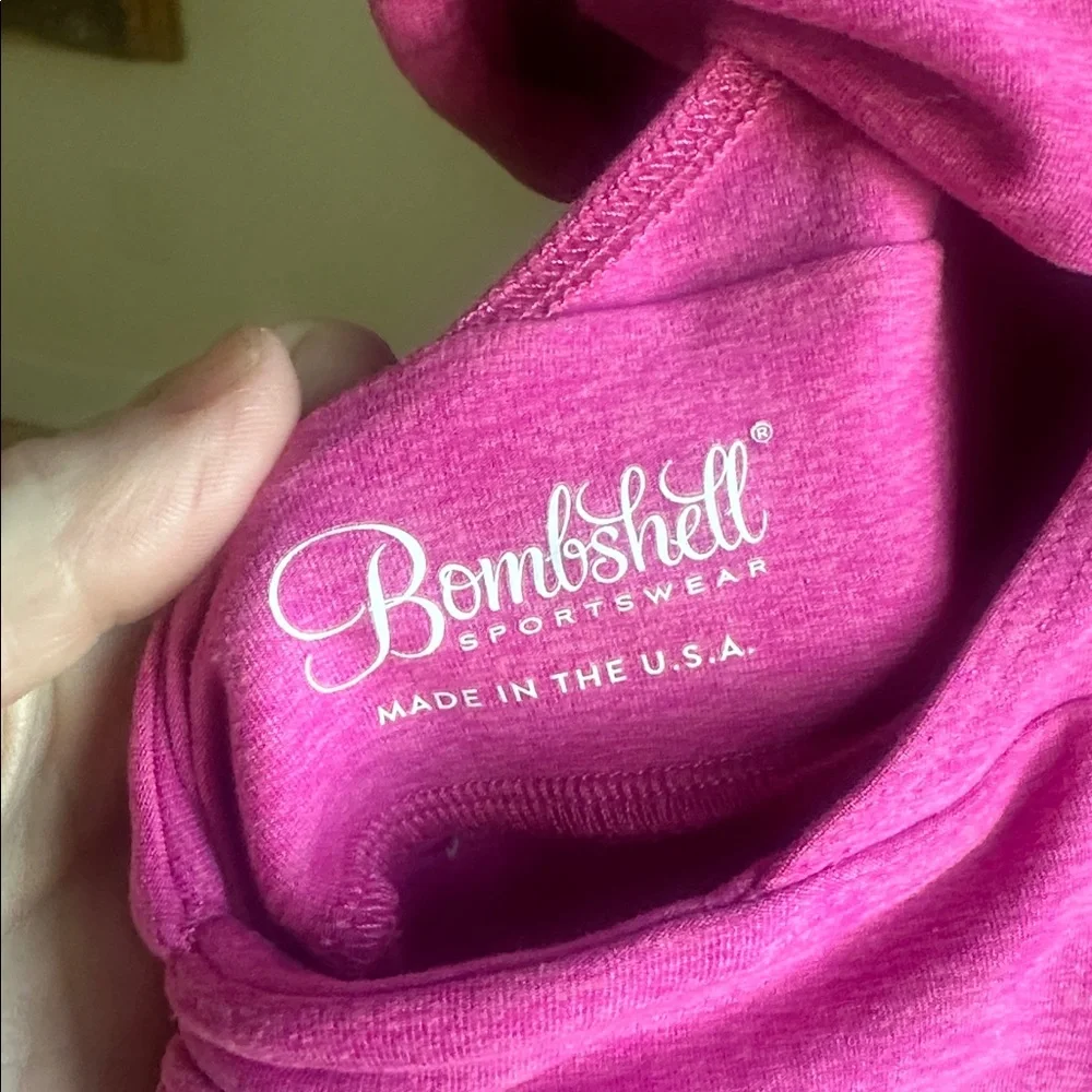 Bombshell Sportswear Hot Pink bodysuit with halter neck, low back - Picture 4 of 11